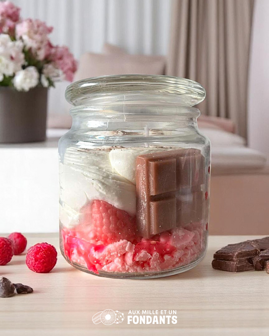 Bougie bijou "tartelette framboise"