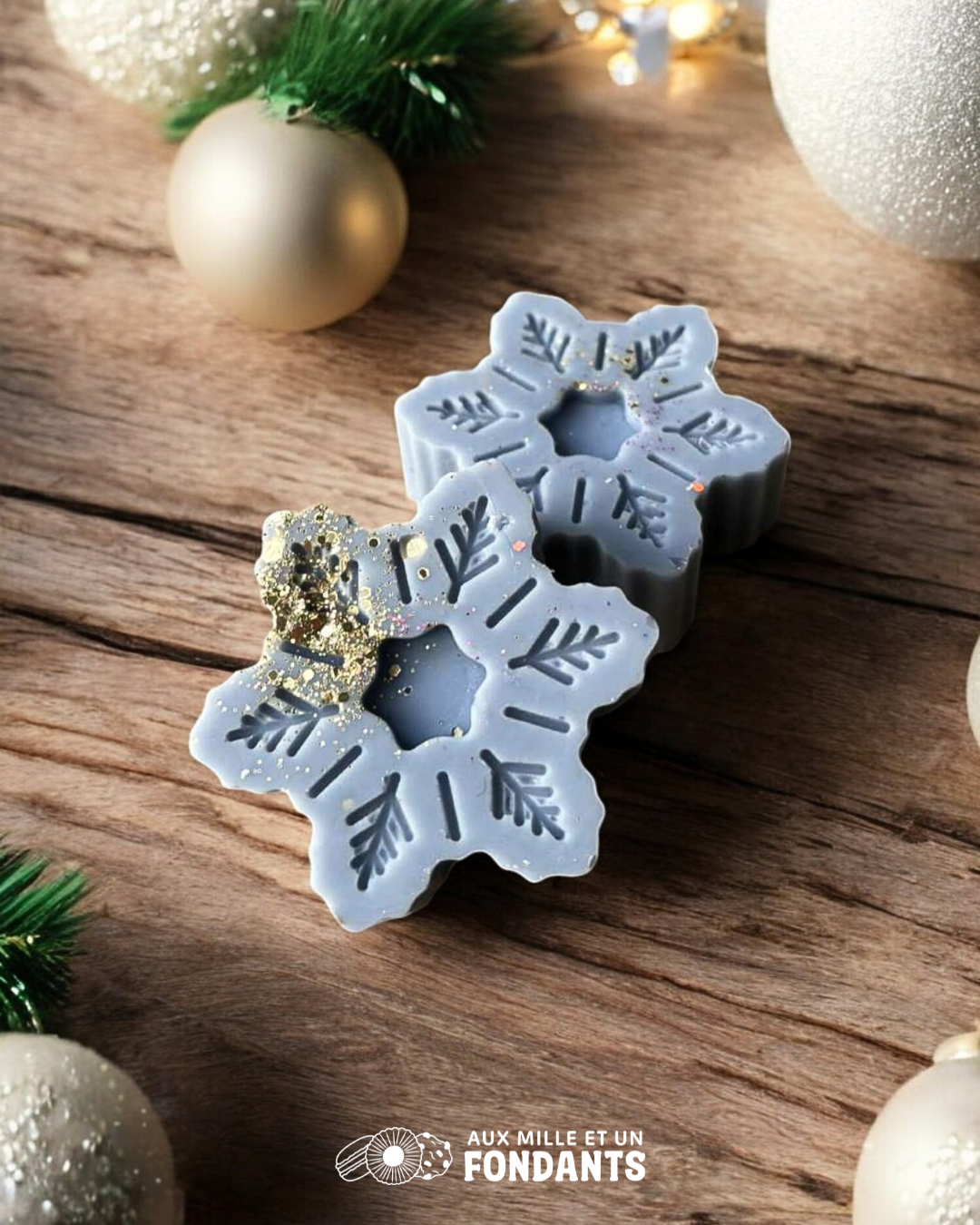 Flocon "chalet enneigé"