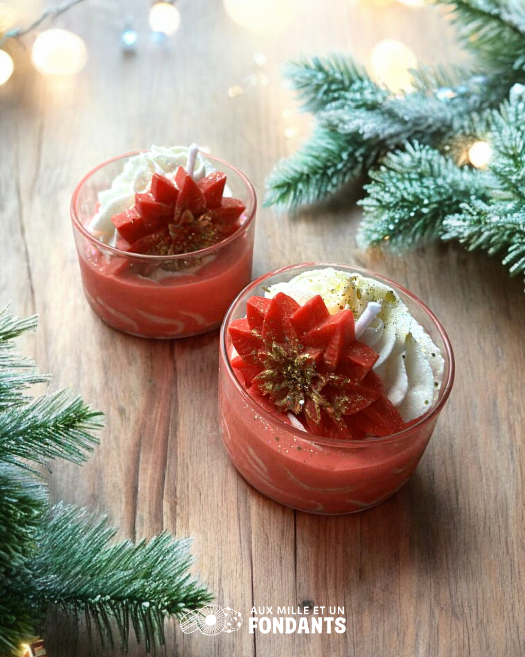 Mini bougie Fleur de Noël