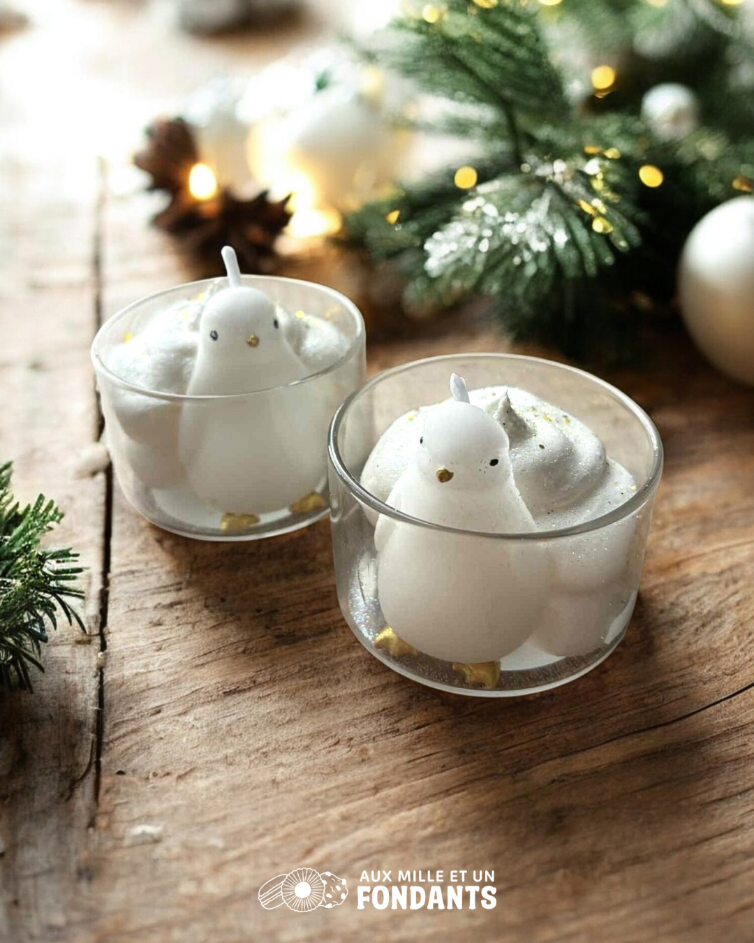 Mini bougie Pingouin de Noël